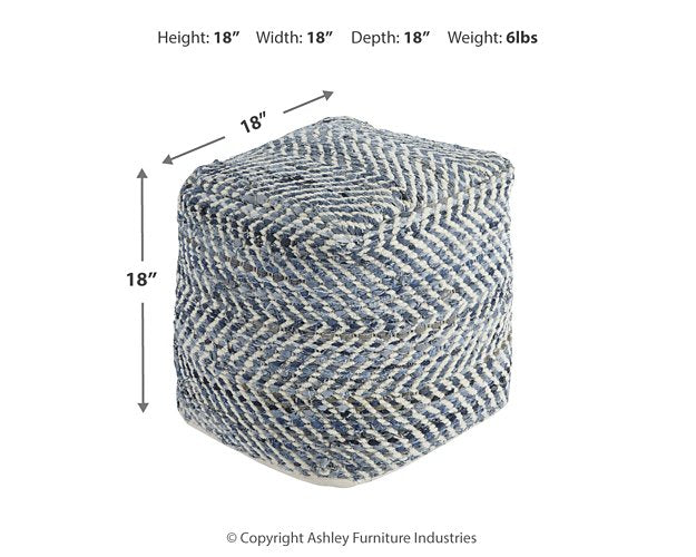 Chevron Pouf - Dow Furniture (ME)