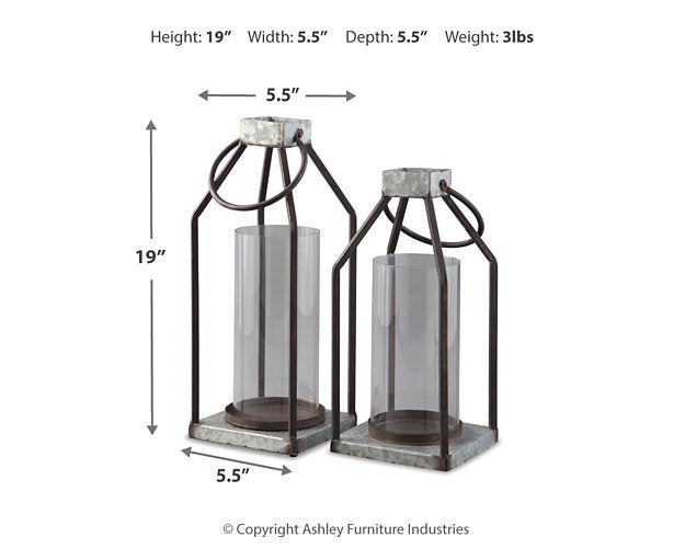 Diedrick Lantern (Set of 2) - Dow Furniture (ME)