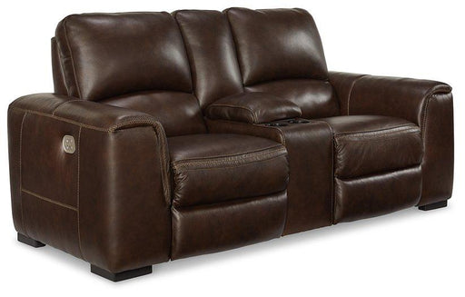 Alessandro Power Reclining Loveseat with Console - Dow Furniture (ME)