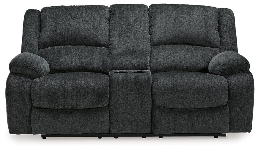 Draycoll Reclining Loveseat with Console - Dow Furniture (ME)
