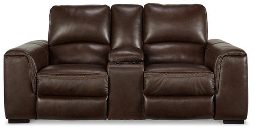 Alessandro Power Reclining Loveseat with Console - Dow Furniture (ME)