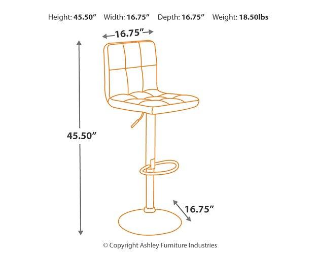 Bellatier Adjustable Height Bar Stool - Dow Furniture (ME)