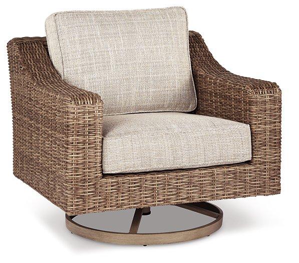 Beachcroft Outdoor Swivel Lounge with Cushion - Dow Furniture (ME)