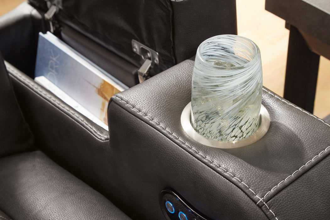 Fyne-Dyme Power Reclining Loveseat with Console - Dow Furniture (ME)