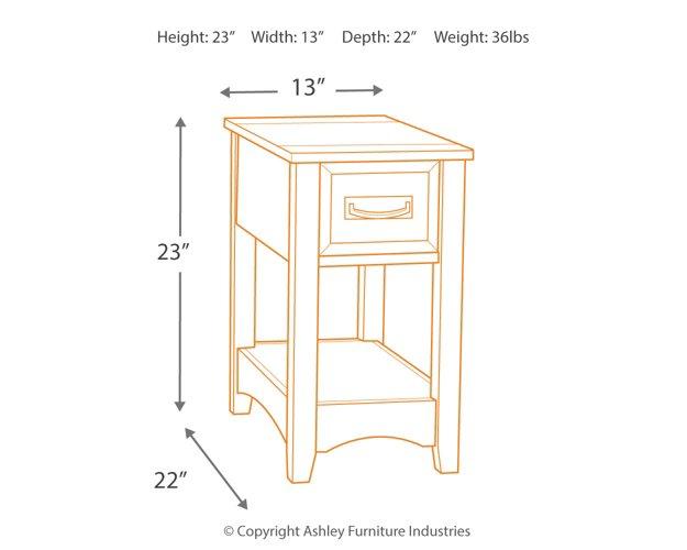 Breegin Chairside End Table - Dow Furniture (ME)
