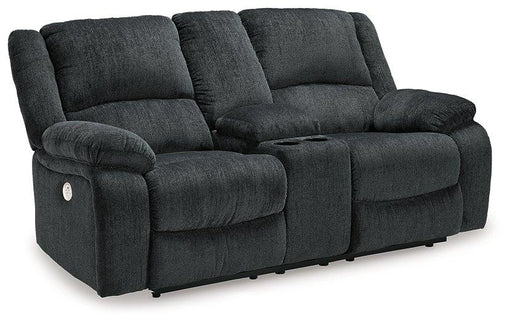 Draycoll Power Reclining Loveseat with Console - Dow Furniture (ME)
