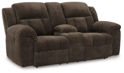 Frohn Reclining Loveseat with Console - Dow Furniture (ME)