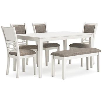 Erinberg Dining Table and 4 Chairs and Bench (Set of 6) - Dow Furniture (ME)