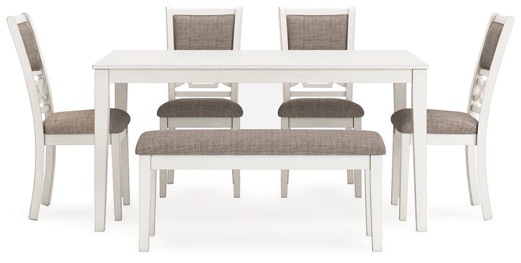 Erinberg Dining Table and 4 Chairs and Bench (Set of 6) - Dow Furniture (ME)