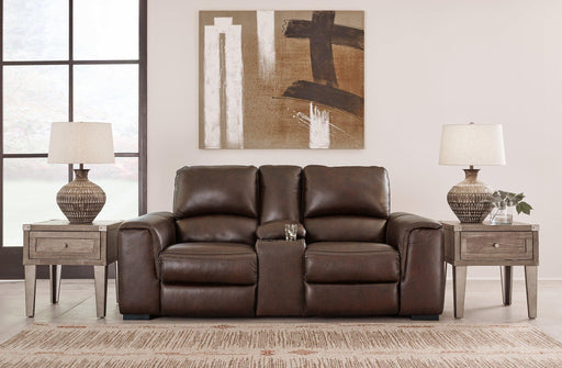 Alessandro Power Reclining Loveseat with Console - Dow Furniture (ME)