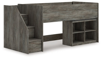 Frandern Loft Bed with Bookcase Storage - Dow Furniture (ME)
