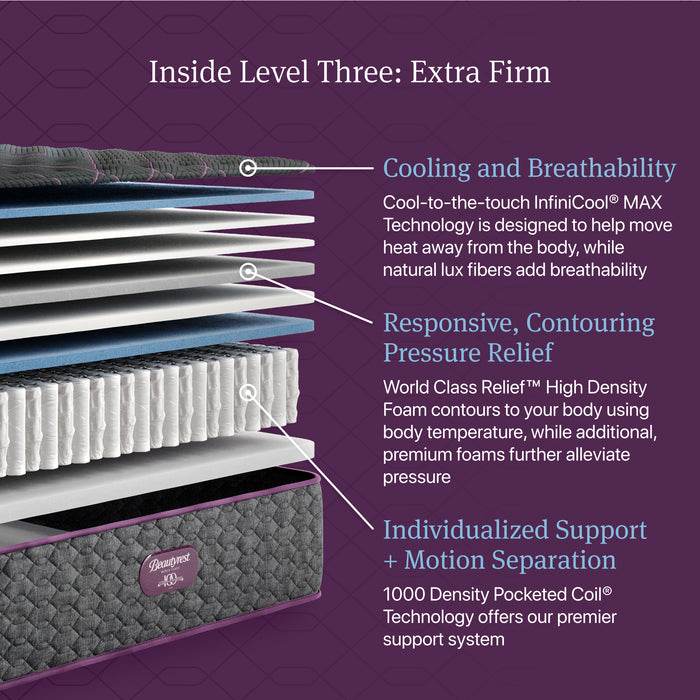 Beautyrest World Class Level Three Extra Firm - Dow Furniture (ME)
