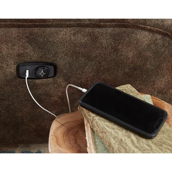 ARIAL COLLECTION POWER HEAD TILT RECLINING CONVERSATION SOFA- U660RZ4 - Dow Furniture (ME)