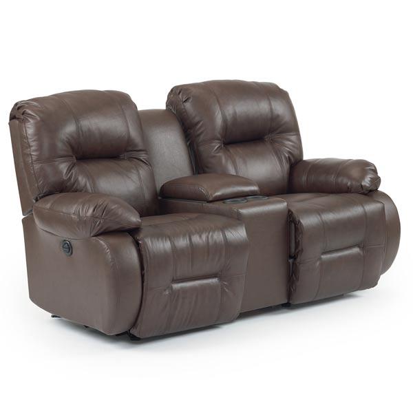 BRINLEY LOVESEAT LEATHER POWER HEAD TILT ROCKER CONSOLE LOVESEAT - L700CY7 - Dow Furniture (ME)