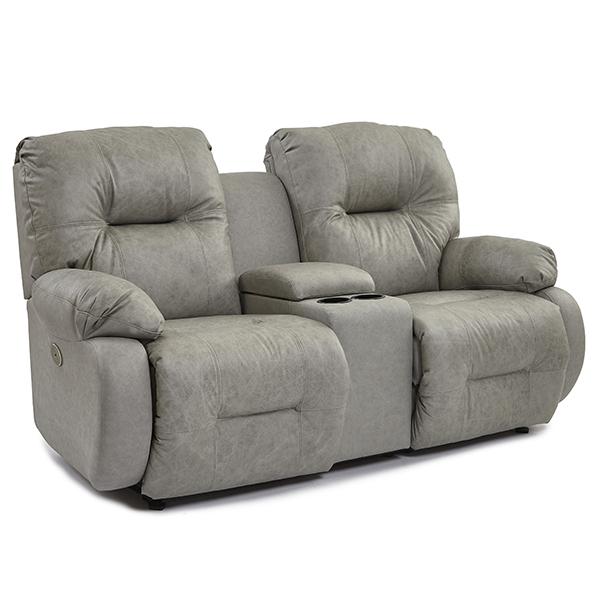 BRINLEY COLLECTION LEATHER POWER RECLINING CONVERSATION SOFA- U700CP4