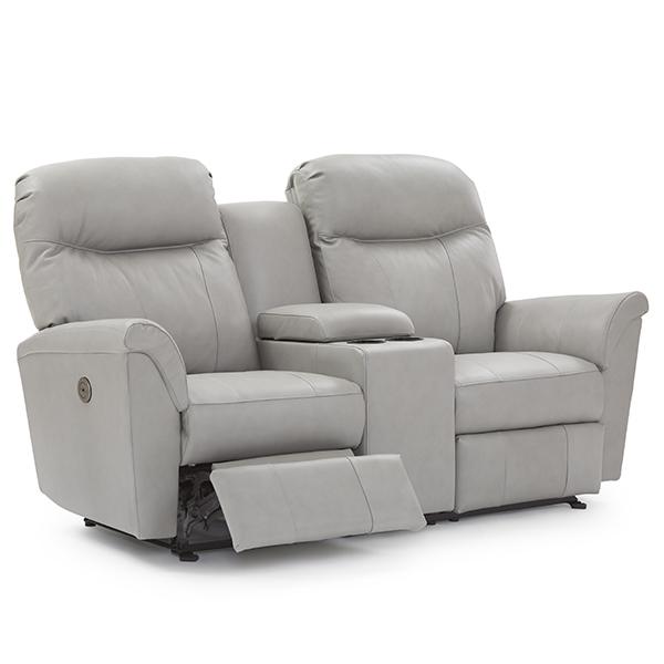 CAITLIN LOVESEAT LEATHER POWER ROCKING CONSOLE LOVESEAT- L420CQ7 - Dow Furniture (ME)