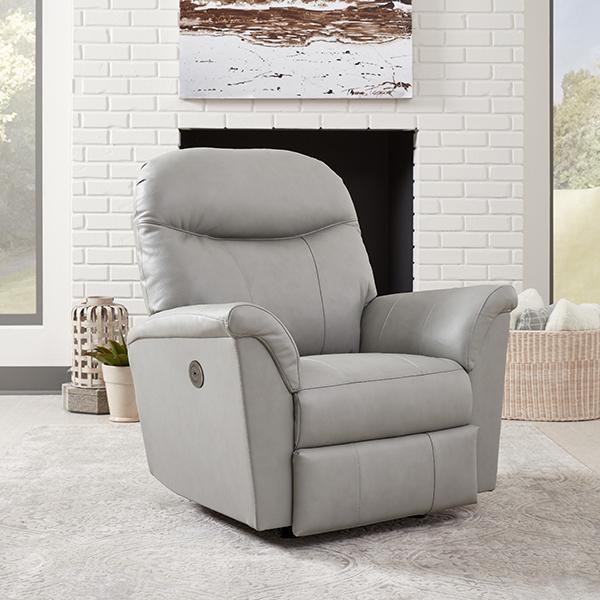 CAITLIN LEATHER SWIVEL GLIDER RECLINER- 4N25LU - Dow Furniture (ME)
