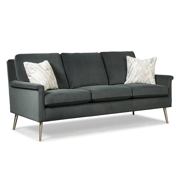 DACEY COLLECTION LEATHER STATIONARY SOFA- S11BGLU - Dow Furniture (ME)