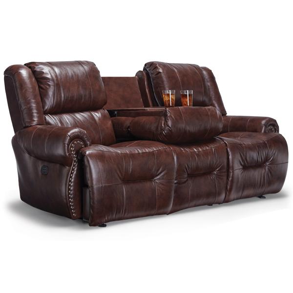 GENET COLLECTION LEATHER POWER RECLINING SOFA W/ FOLD DOWN TABLE- S960CP4 - Dow Furniture (ME)