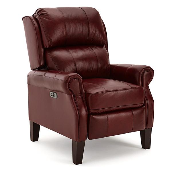 JOANNA LEATHER HIGH LEG RECLINER - 0L20RLU - Dow Furniture (ME)