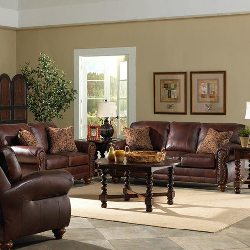 NOBLE COLLECTION LEATHER STATIONARY SOFA- S64RLU - Dow Furniture (ME)
