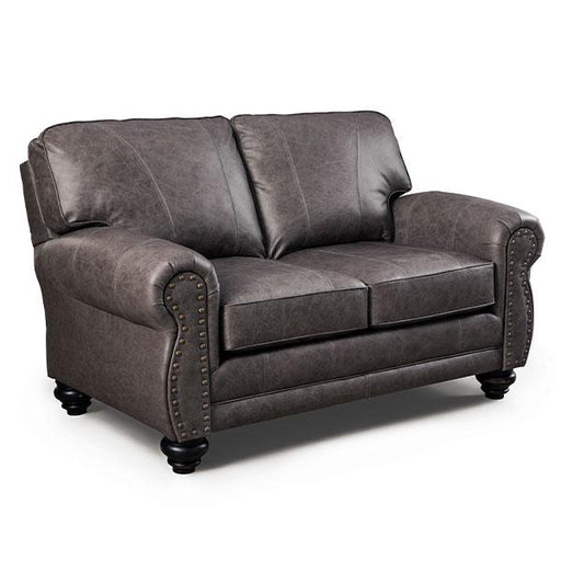 NOBLE LOVESEAT LEATHER STATIONARY LOVESEAT- L64RLU - Dow Furniture (ME)