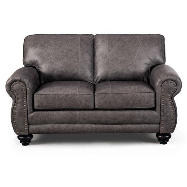 NOBLE LOVESEAT LEATHER STATIONARY LOVESEAT- L64ELU - Dow Furniture (ME)