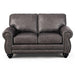 NOBLE LOVESEAT LEATHER STATIONARY LOVESEAT- L64RLU - Dow Furniture (ME)