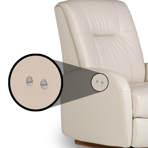 RUDDICK LEATHER SPACE SAVER RECLINER- 2A44LV - Dow Furniture (ME)