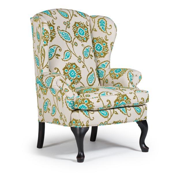 SYLVIA QUEEN ANNE WING CHAIR- 0710DC - Dow Furniture (ME)