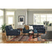 TREVIN COLLECTION LEATHER STATIONARY SOFA W/2 PILLOWS- S38BNLU - Dow Furniture (ME)