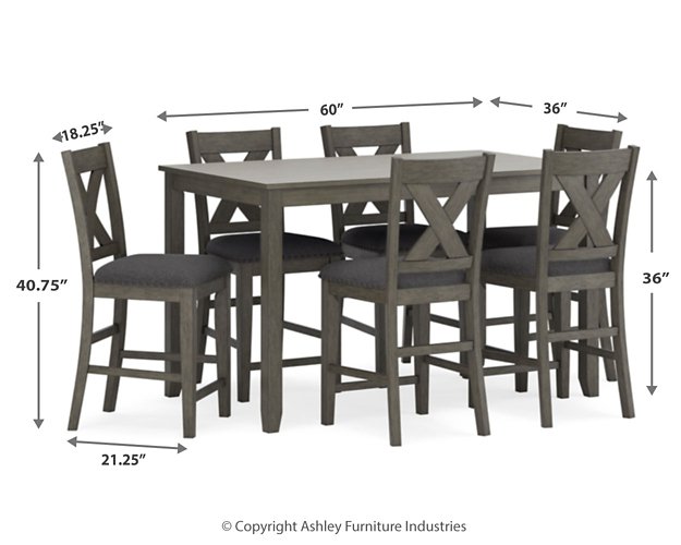 Caitbrook Counter Height Dining Table and Bar Stools (Set of 7) - Dow Furniture (ME)