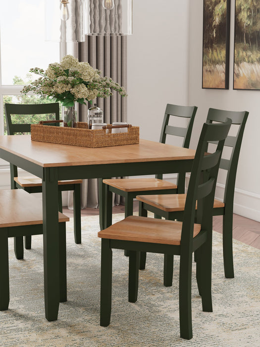 Gesthaven Dining Table with 4 Chairs and Bench (Set of 6) - Dow Furniture (ME)