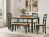 Gesthaven Dining Table with 4 Chairs and Bench (Set of 6) - Dow Furniture (ME)