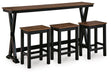 Wildenauer Counter Height Dining Table and 3 Barstools Set - Dow Furniture (ME)