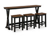 Wildenauer Counter Height Dining Table and 3 Barstools Set - Dow Furniture (ME)