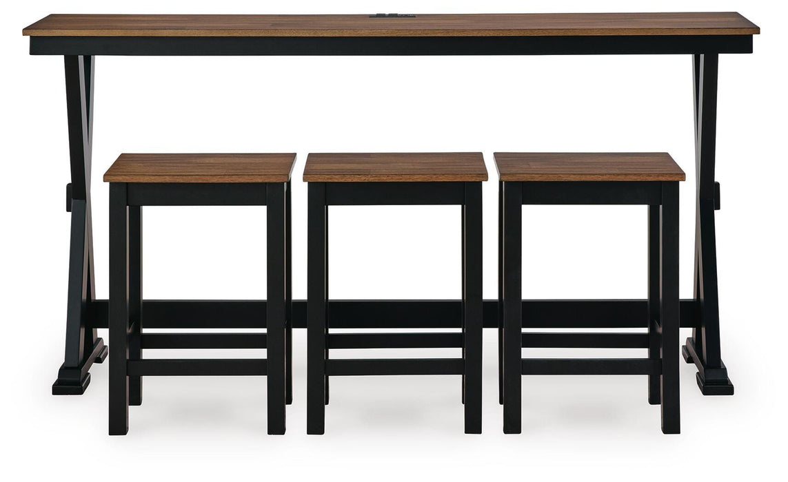 Wildenauer Counter Height Dining Table and 3 Barstools Set - Dow Furniture (ME)