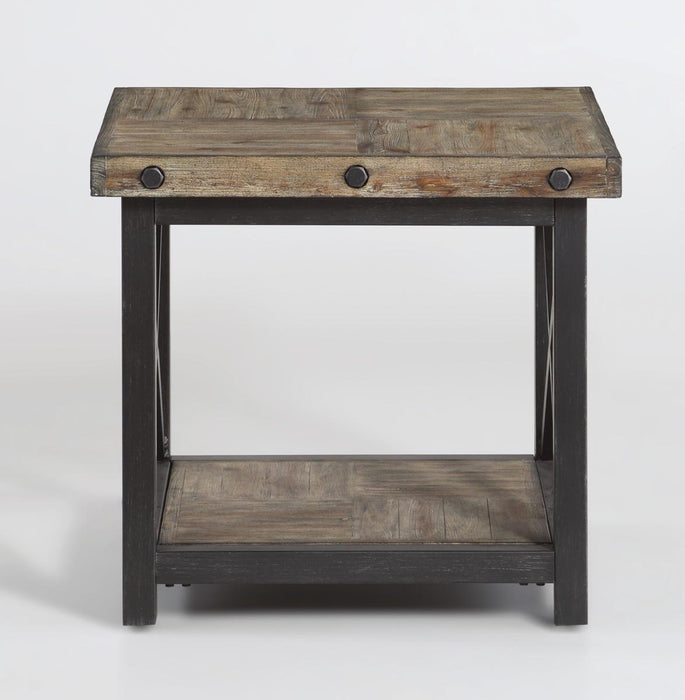 Flexsteel Carpenter Lamp Table in Rustic Gray