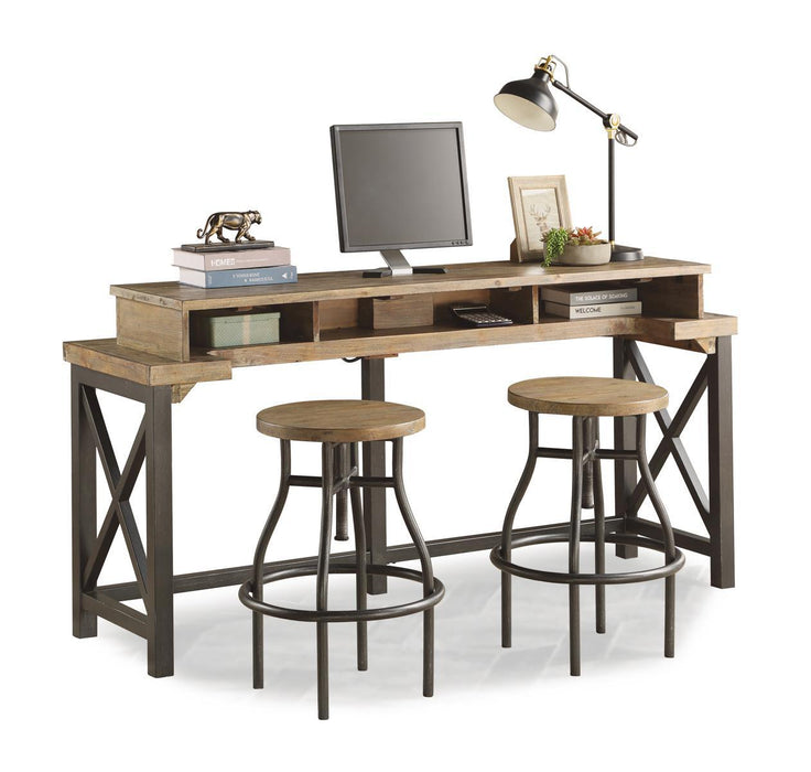 Flexsteel Carpenter Work Console in Rustic Gray - Dow Furniture (ME)