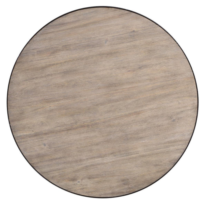 Flexsteel Compass Round Cocktail Table in Gray/Black - Dow Furniture (ME)