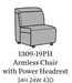 Flexsteel Latitudes Astra Leather Armless Chair w/Power Headrest - Dow Furniture (ME)