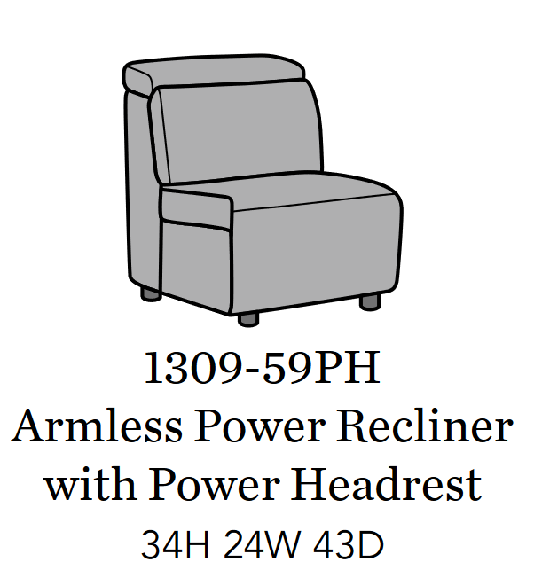 Flexsteel Latitudes Astra Leather Armless Power Recliner w/Power Headrest - Dow Furniture (ME)
