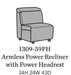 Flexsteel Latitudes Astra Leather Armless Power Recliner w/Power Headrest - Dow Furniture (ME)