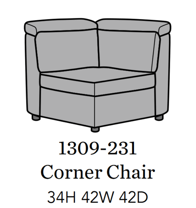 Flexsteel Latitudes Astra Leather Corner Chair - Dow Furniture (ME)