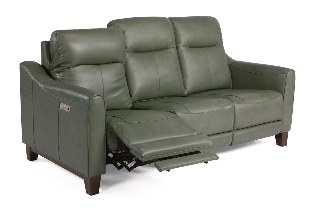 Flexsteel Latitudes Forte Leather Power Reclining Sofa w/Power Headrests