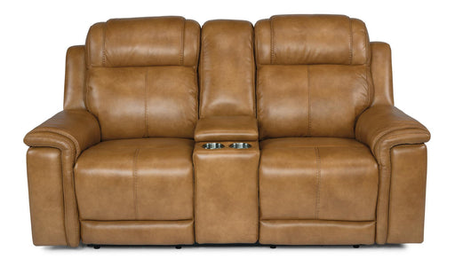 Flexsteel Latitudes Kingsley Leather Power Reclining Loveseat w/Console & Power Headrests image