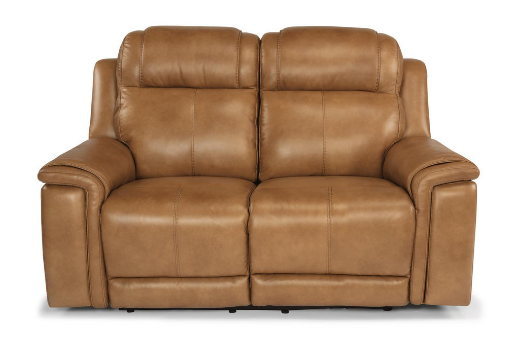 Flexsteel Latitudes Kingsley Leather Power Reclining Loveseat w/Power Headrests - Dow Furniture (ME)