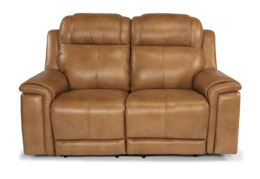 Flexsteel Latitudes Kingsley Leather Power Reclining Loveseat w/Power Headrests - Dow Furniture (ME)