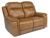 Flexsteel Latitudes Kingsley Leather Power Reclining Loveseat w/Power Headrests - Dow Furniture (ME)