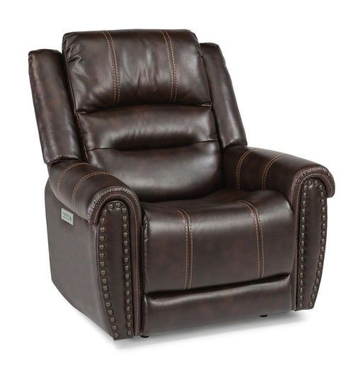 Flexsteel Oscar Power Recliner with Power Headrest and Lumbar - Dow Furniture (ME)